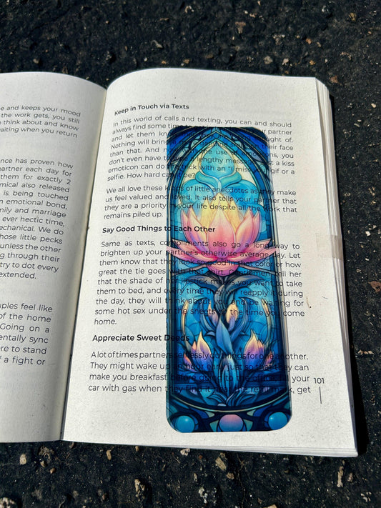 Lotus Flower Stained Glass Bookmark