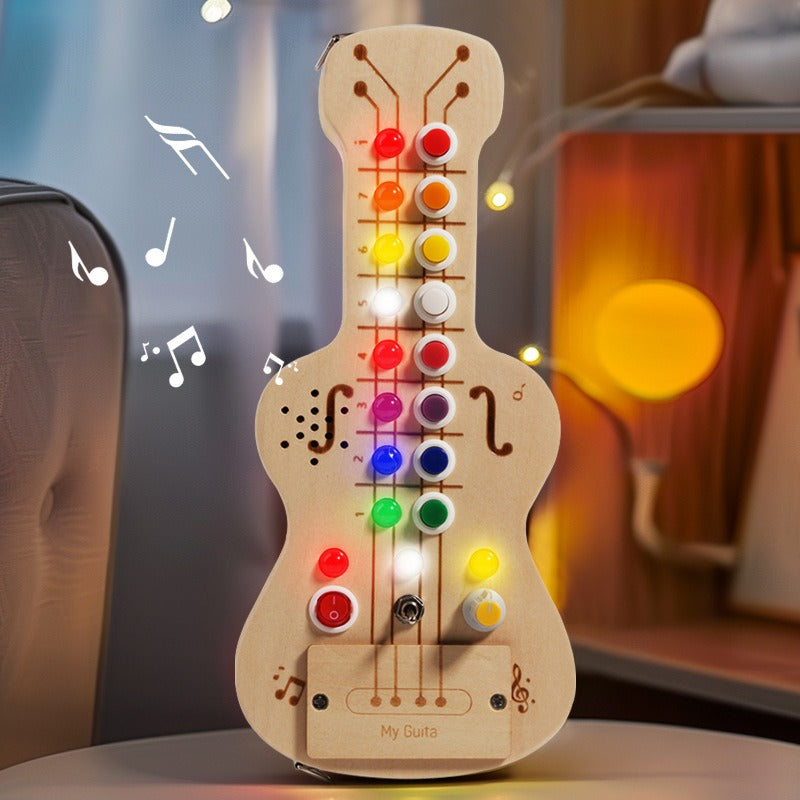 Wooden LED switch light melodic sound guitar