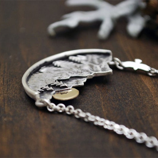 Adventure Awaits Mountain Landscape Necklace