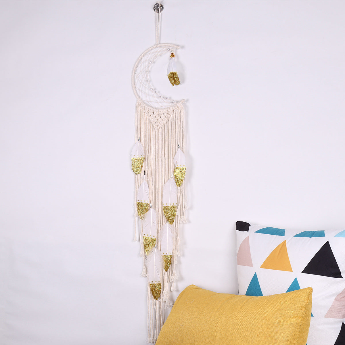 Hand Woven Cotton Thread Tassel Tapestry