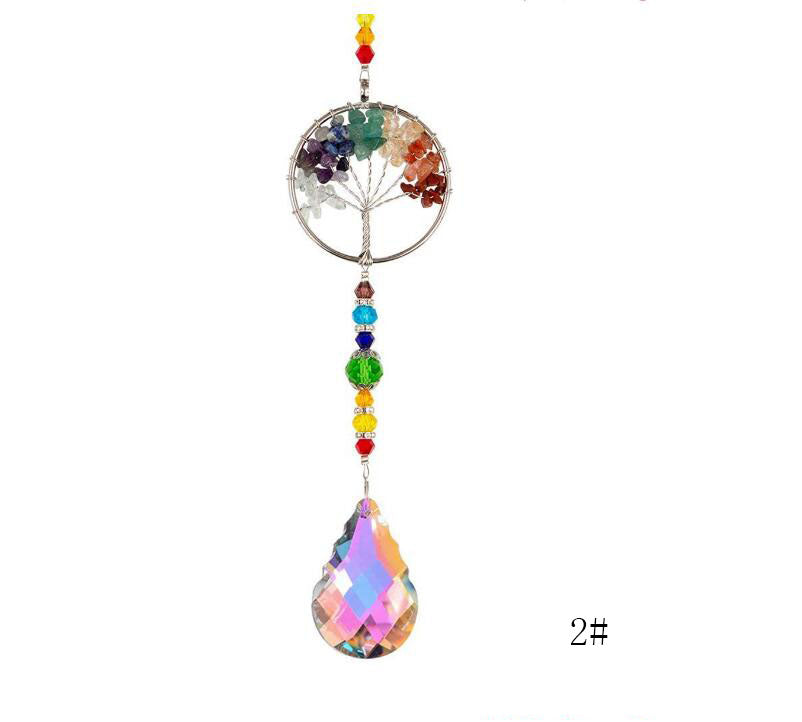 Chakra Healing Natural Stone Tree of Life Suncatcher