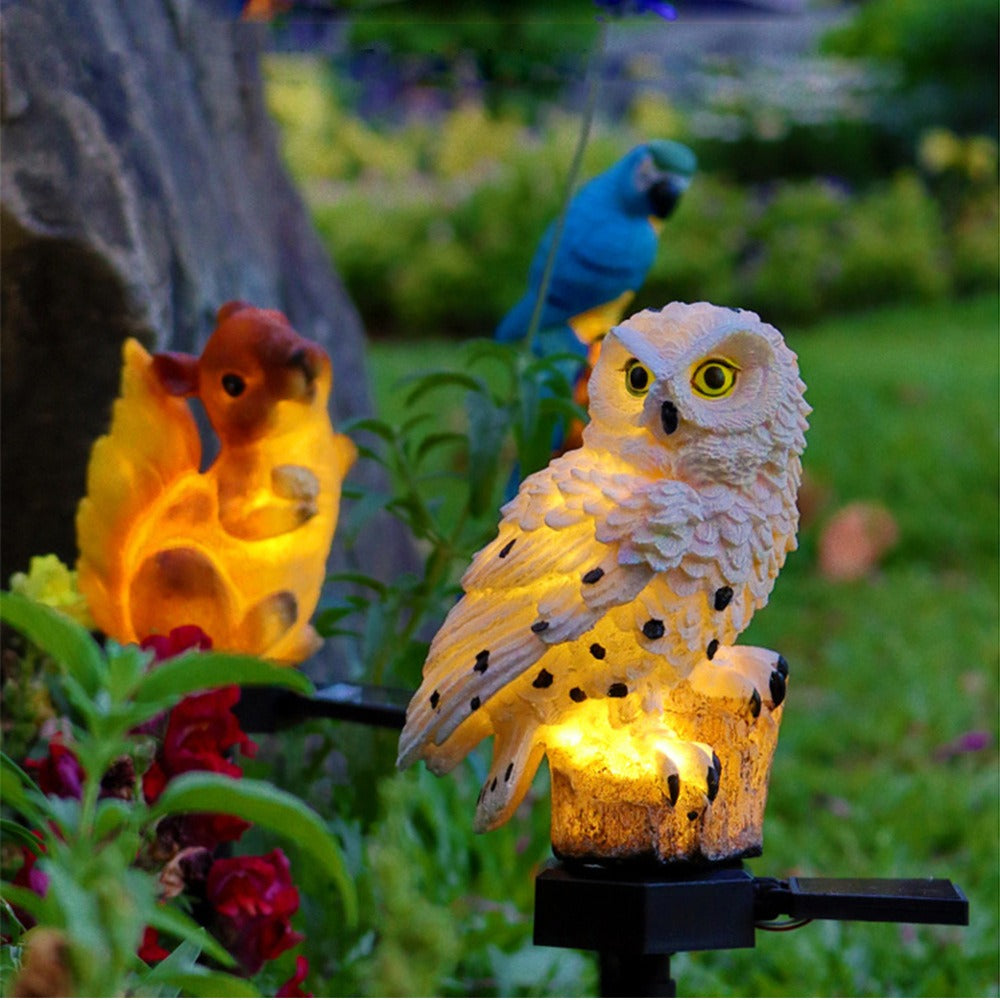 Outdoor decoration of solar simulated animal ground plug-in lights
