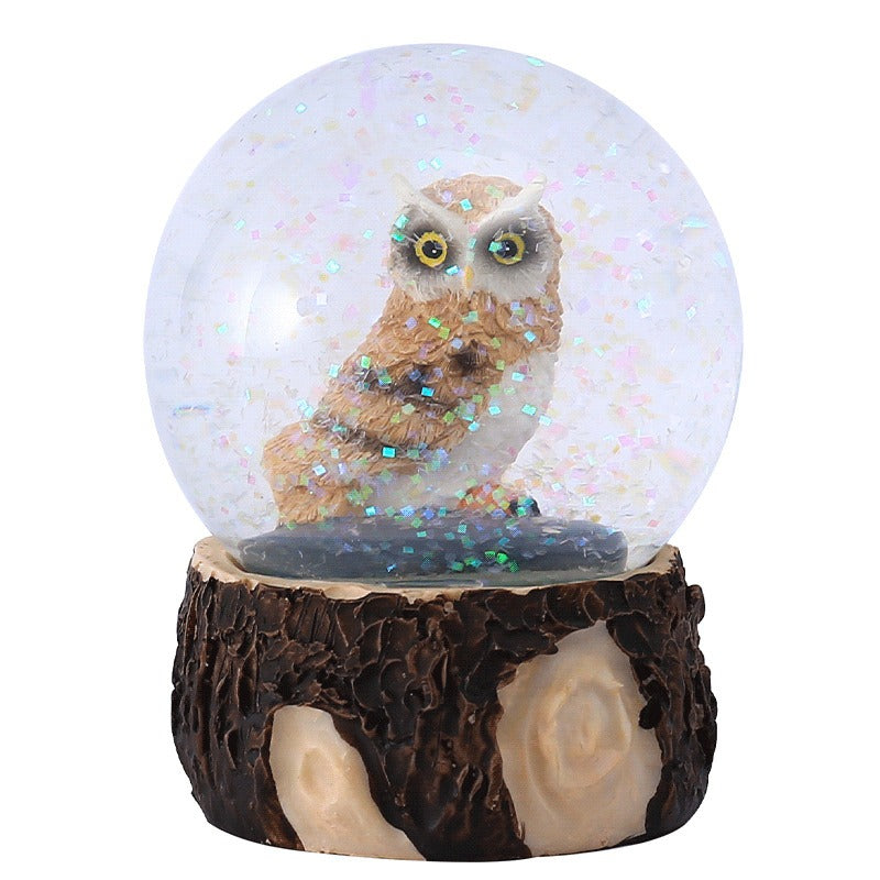 Owl crystal ball decoration resin