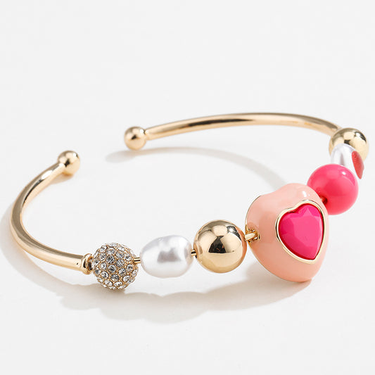 Peach Pearl Heart Jewelry