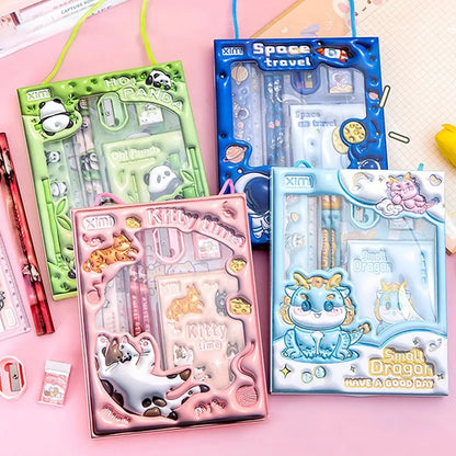 High-Quality Study Stationery Kit with Pencils Erasers Rulers More