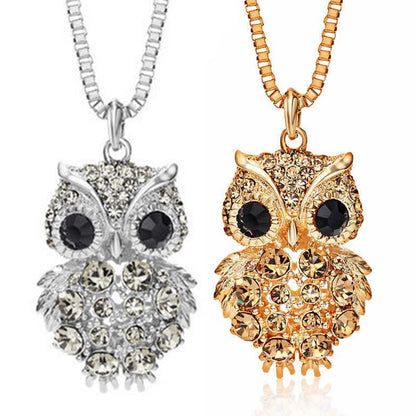 Charming Fashion Owl Pendant Long Sweater Chain Necklaces