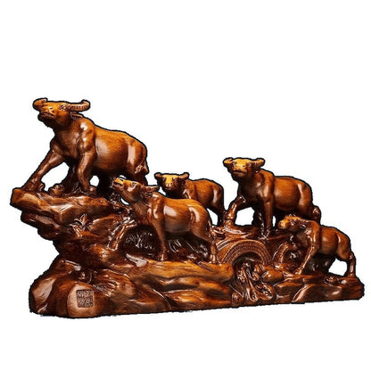Five Bulls and Ox Qi soaring into the sky home decor