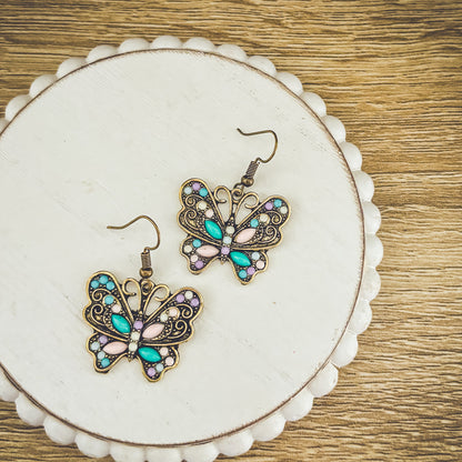 Beautiful Vintage Inspired Butterfly Earrings