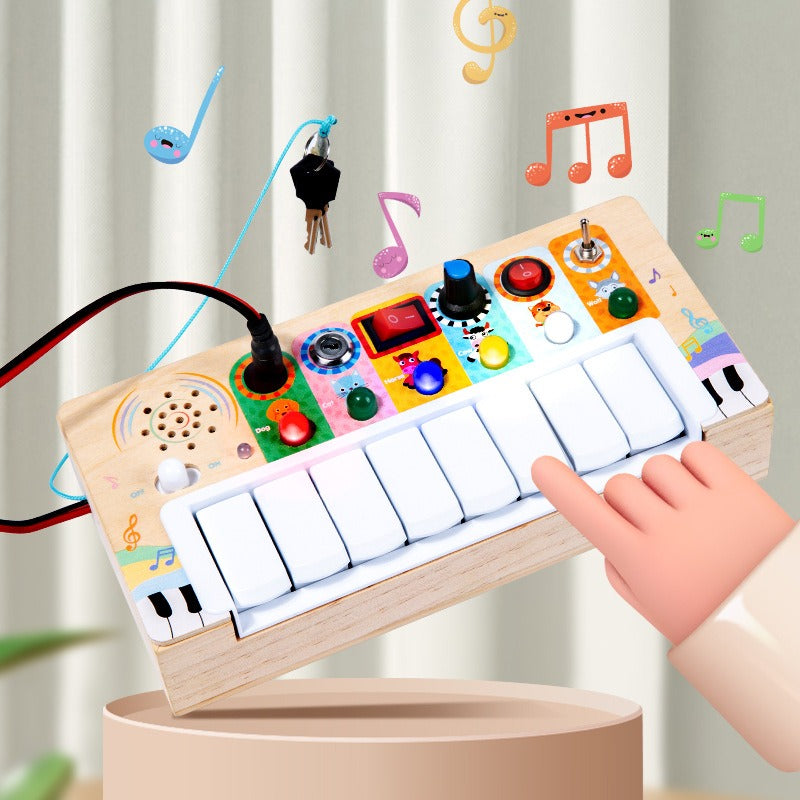Wooden LED switch light melodic sound guitar