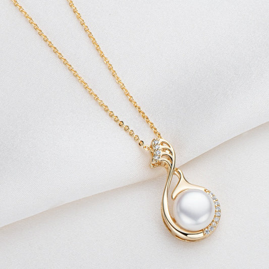 Swan Kiss Pearl Pendant