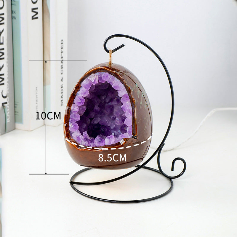 Natural Amethyst Cave Dinosaur Egg Night Light