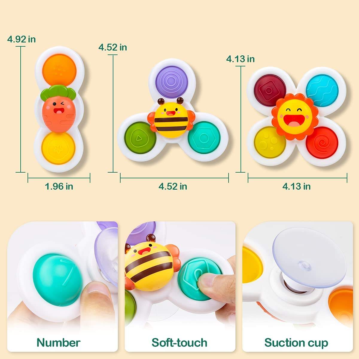 cartoon fingertips rotating happy toy