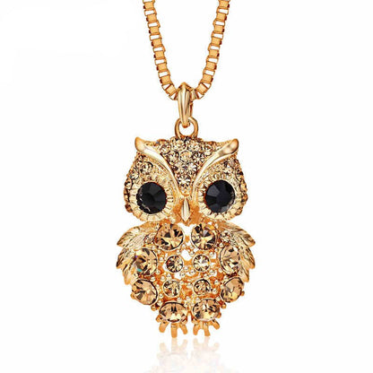 Charming Fashion Owl Pendant Long Sweater Chain Necklaces