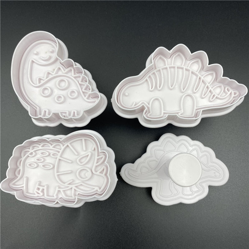 4Pcs/Set Dinosaur Plastic Decorative Biscuit Mold