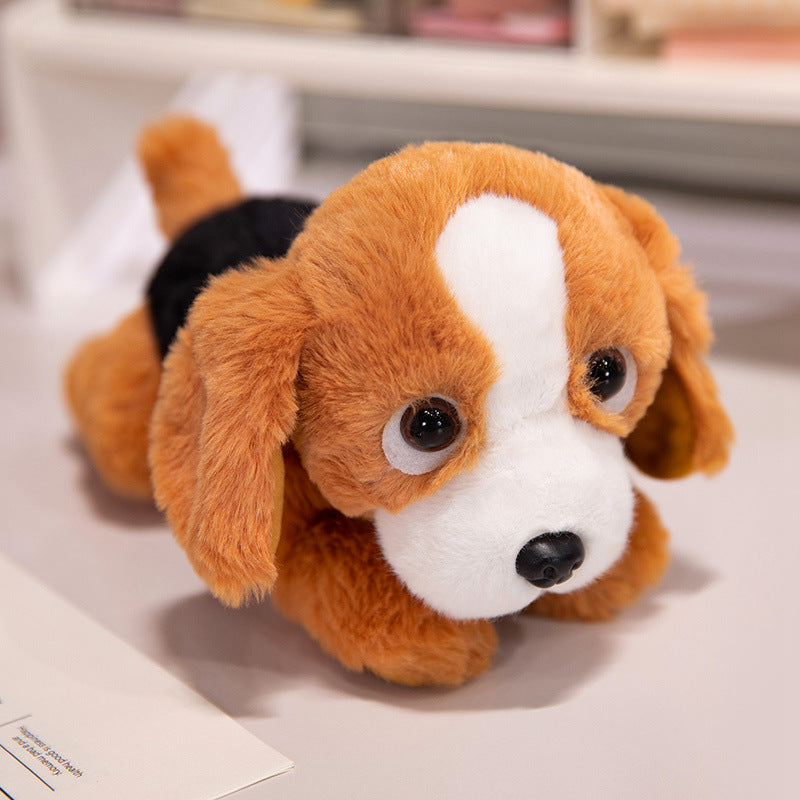 Heavy Particle Small Size Dog Lying Plush Toy