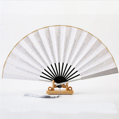 10 Inch Kungfu Fan Metal Bone Bamboo Core Antique Folding Fan