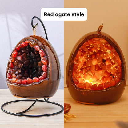 Natural Amethyst Cave Dinosaur Egg Night Light