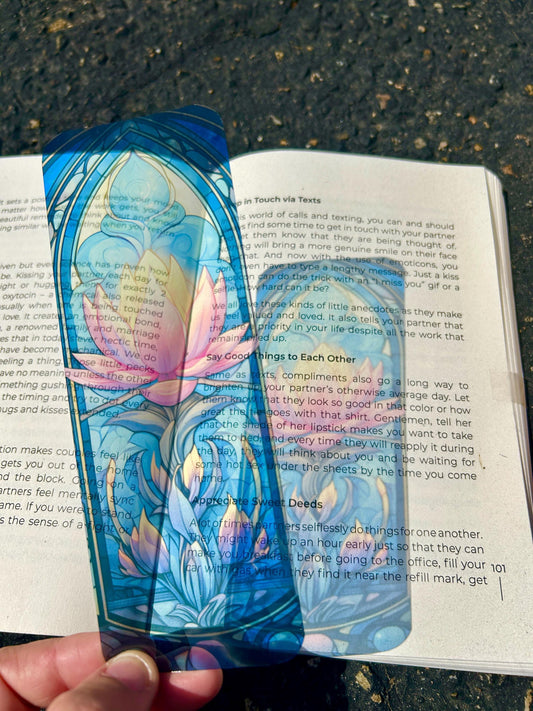 Lotus Flower Stained Glass Bookmark