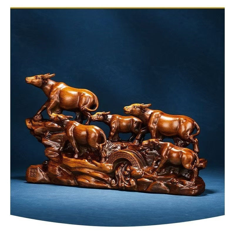 Five Bulls and Ox Qi soaring into the sky home decor
