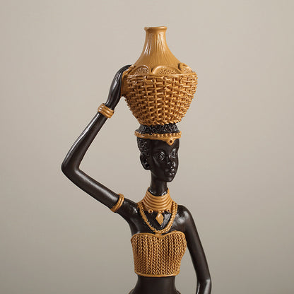 African girls' home resin ornaments and character decorations