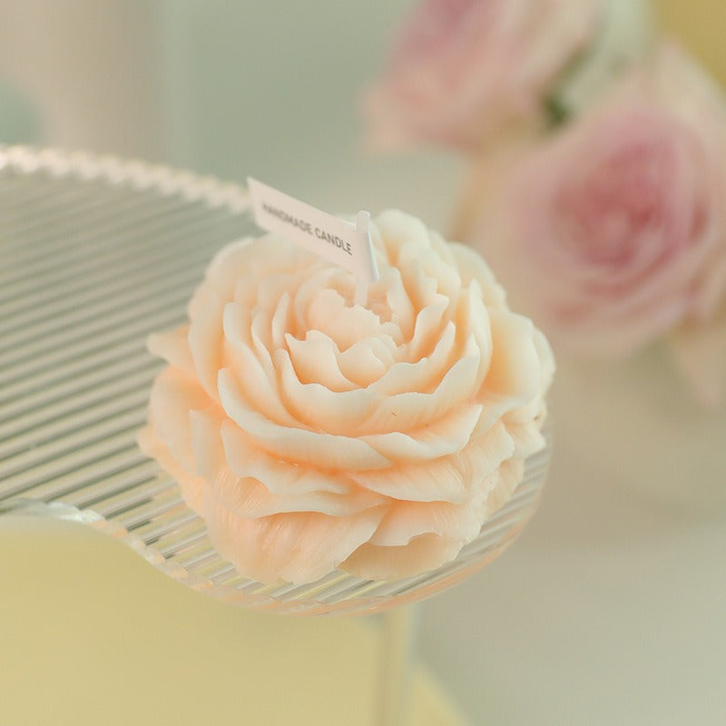 Pure handmade peony shaped aromatherapy candle