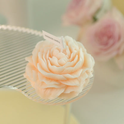 Pure handmade peony shaped aromatherapy candle
