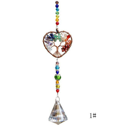 Chakra Healing Natural Stone Tree of Life Suncatcher