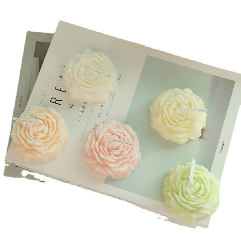 Pure handmade peony shaped aromatherapy candle