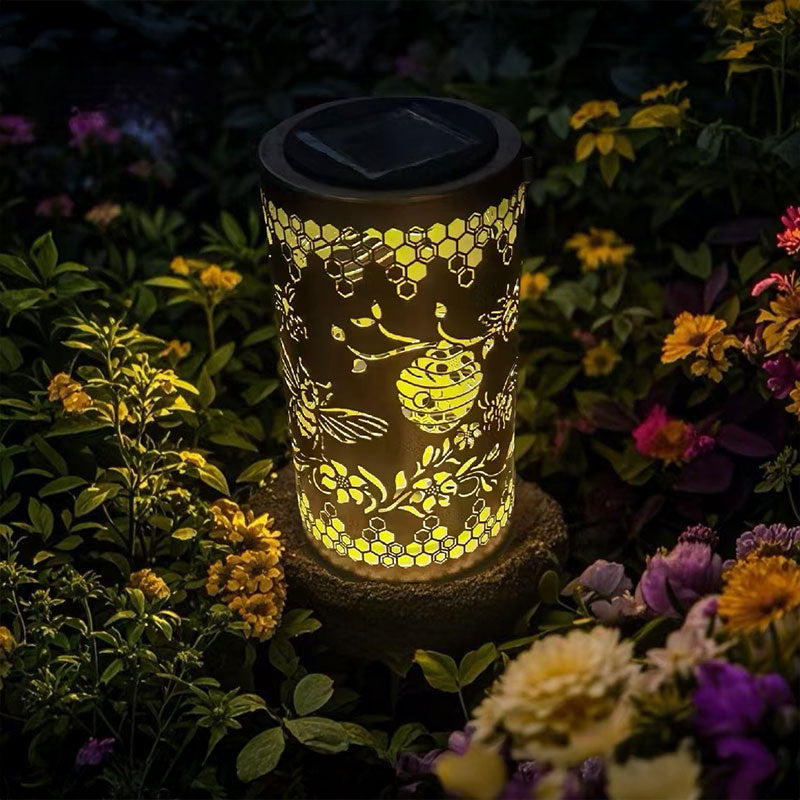 Solar Garden Lights with Colorful Sunflower Pattern