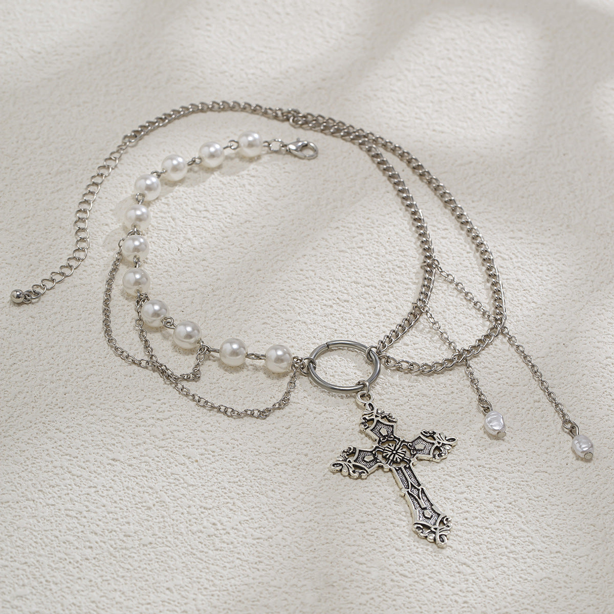 Gothic style cross alloy necklace
