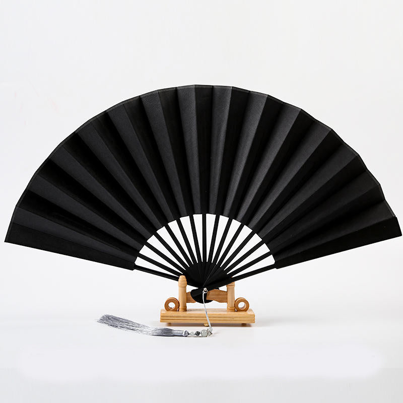 10 Inch Kungfu Fan Metal Bone Bamboo Core Antique Folding Fan