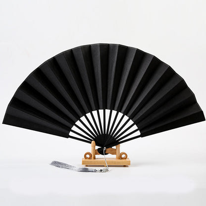 10 Inch Kungfu Fan Metal Bone Bamboo Core Antique Folding Fan