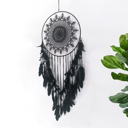 Large Black Feather Lace Dream Catcher
