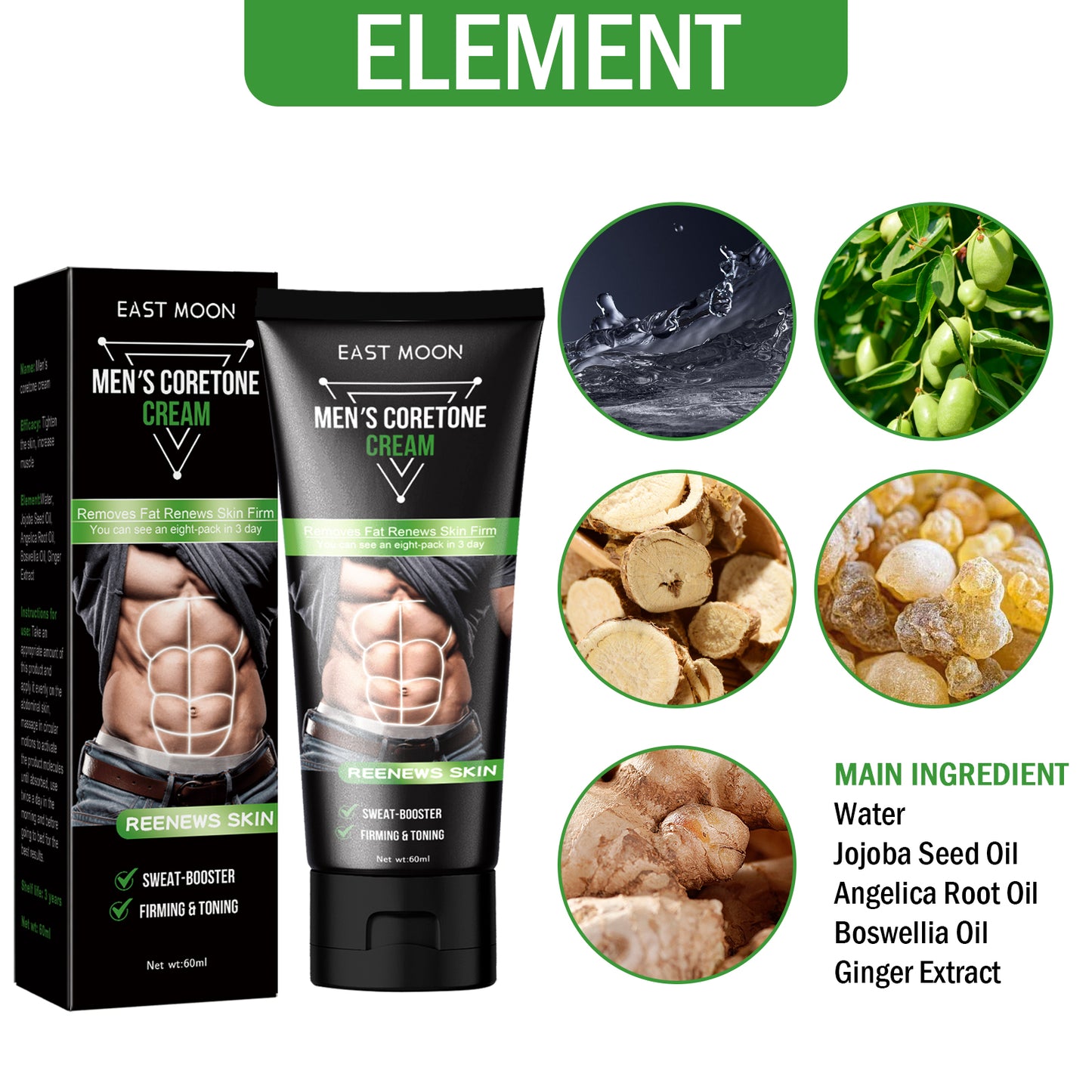 East Moon Men's Abdominal Cream