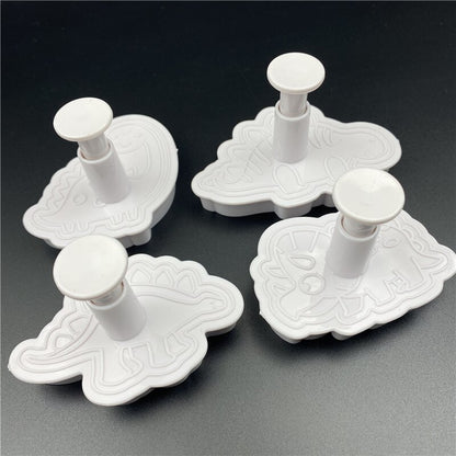 4Pcs/Set Dinosaur Plastic Decorative Biscuit Mold