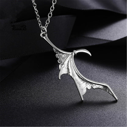 Personality Punk Heart Double Color Wing Necklace for Lovers