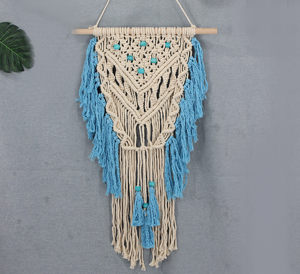 Blue  Bohemian Macrame Wall Art Handmade