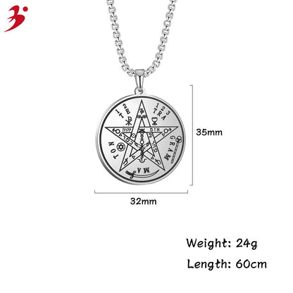 Magic Array Time Lucky Pentagram Necklace
