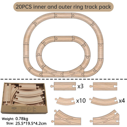 Wooden Train Track Set