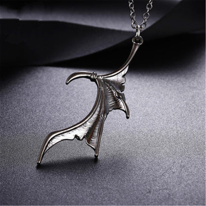 Personality Punk Heart Double Color Wing Necklace for Lovers