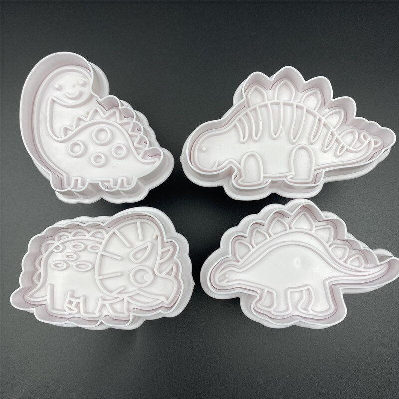 4Pcs/Set Dinosaur Plastic Decorative Biscuit Mold