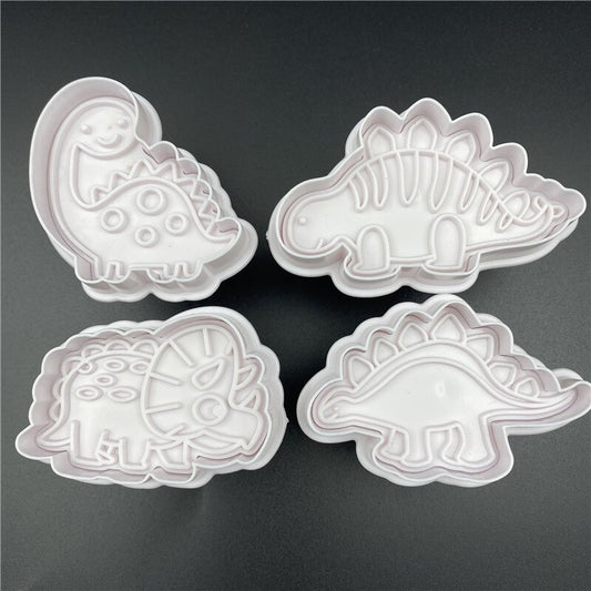 4Pcs/Set Dinosaur Plastic Decorative Biscuit Mold