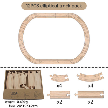 Wooden Train Track Set