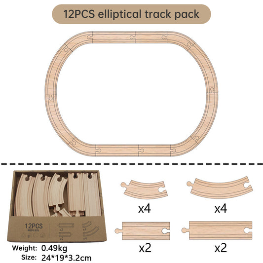 Wooden Train Track Set