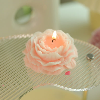 Pure handmade peony shaped aromatherapy candle