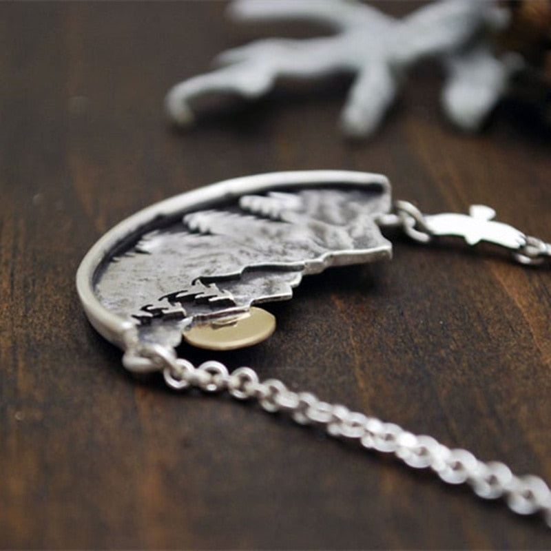 Adventure Awaits Mountain Landscape Necklace