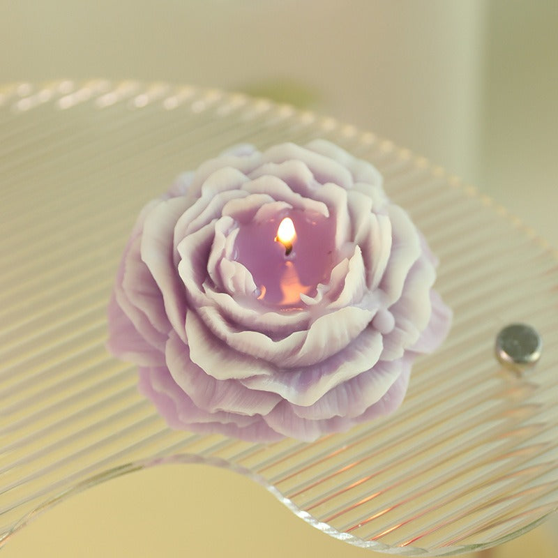 Pure handmade peony shaped aromatherapy candle
