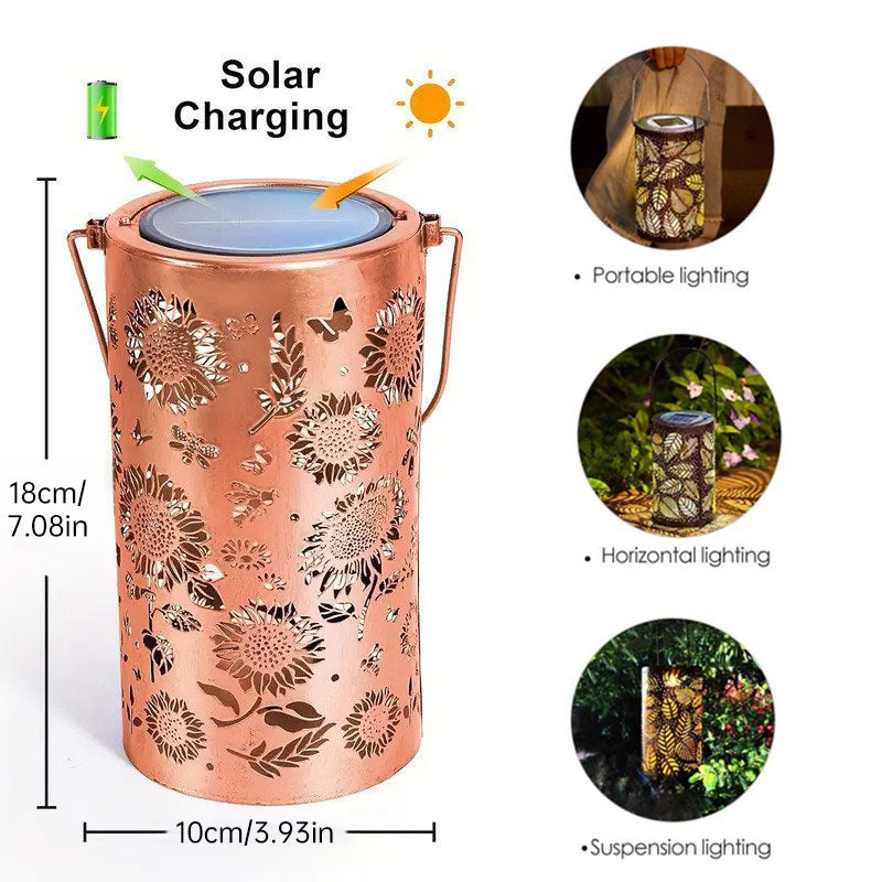 Solar Garden Lights with Colorful Sunflower Pattern