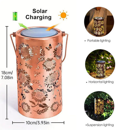 Solar Garden Lights with Colorful Sunflower Pattern
