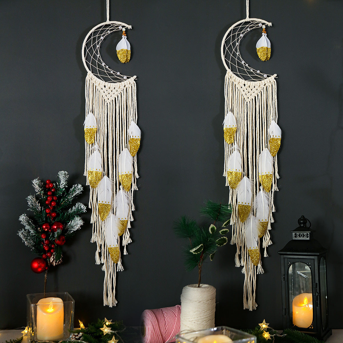 Hand Woven Cotton Thread Tassel Tapestry